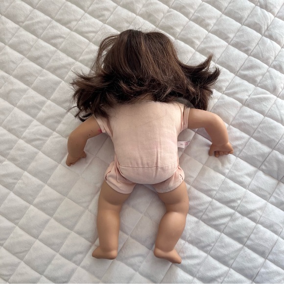 American Girl Bitty Baby Doll brown eyes brown hair tan skin - Picture 5 of 6